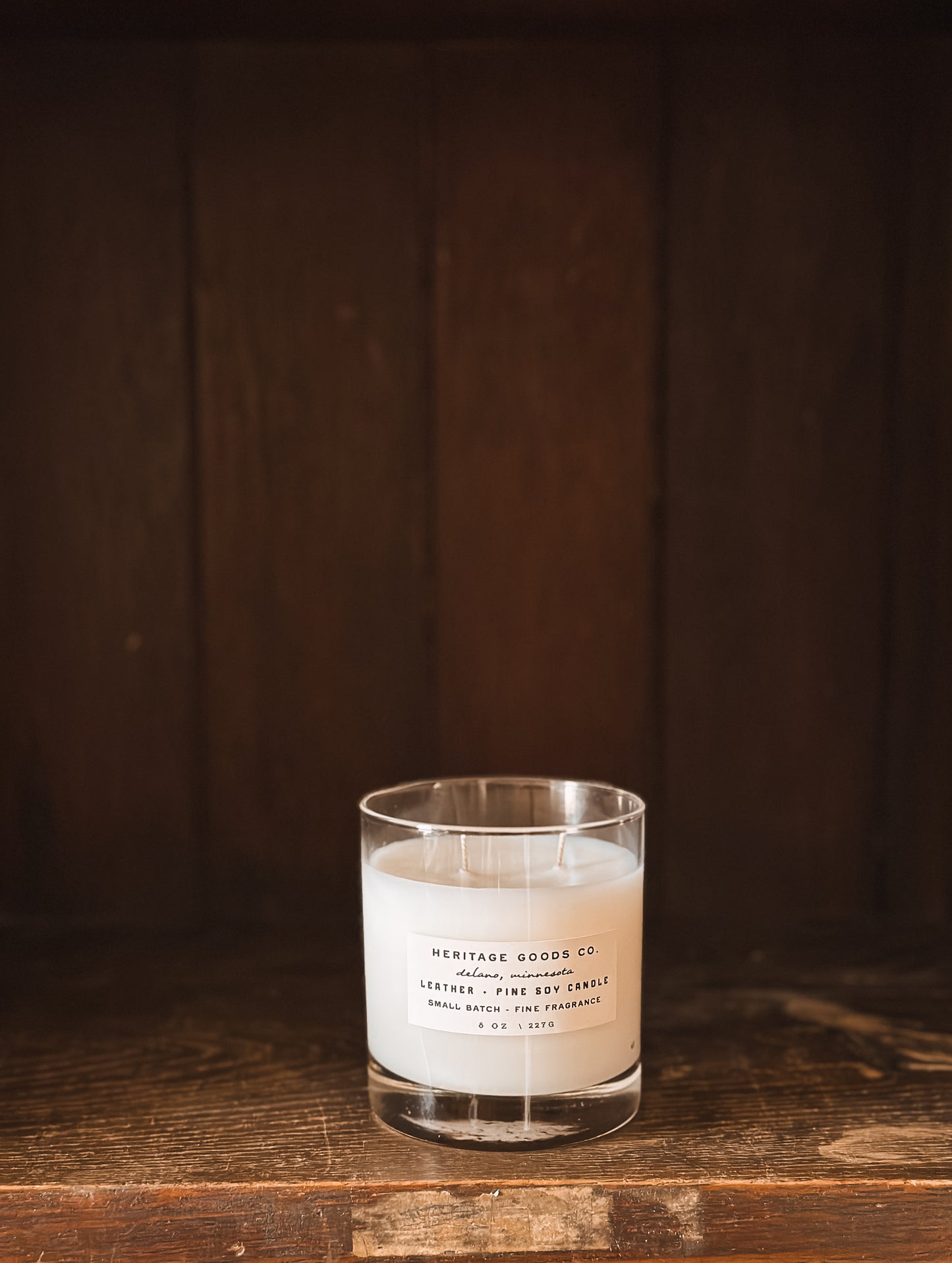 Leather + Pine Candle